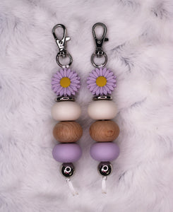 Lilac Daisy Keychain